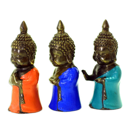 Buddha Blessings Small Bronze Buddha Figurines (Set of 3)