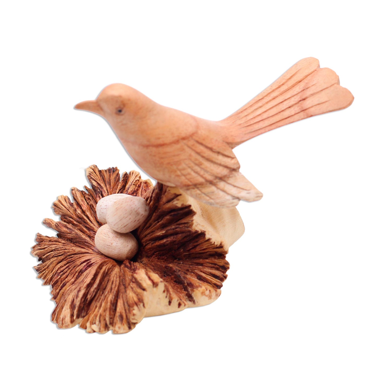 Nesting Bird Nesting Bird Hand Carved Wood Sculpture