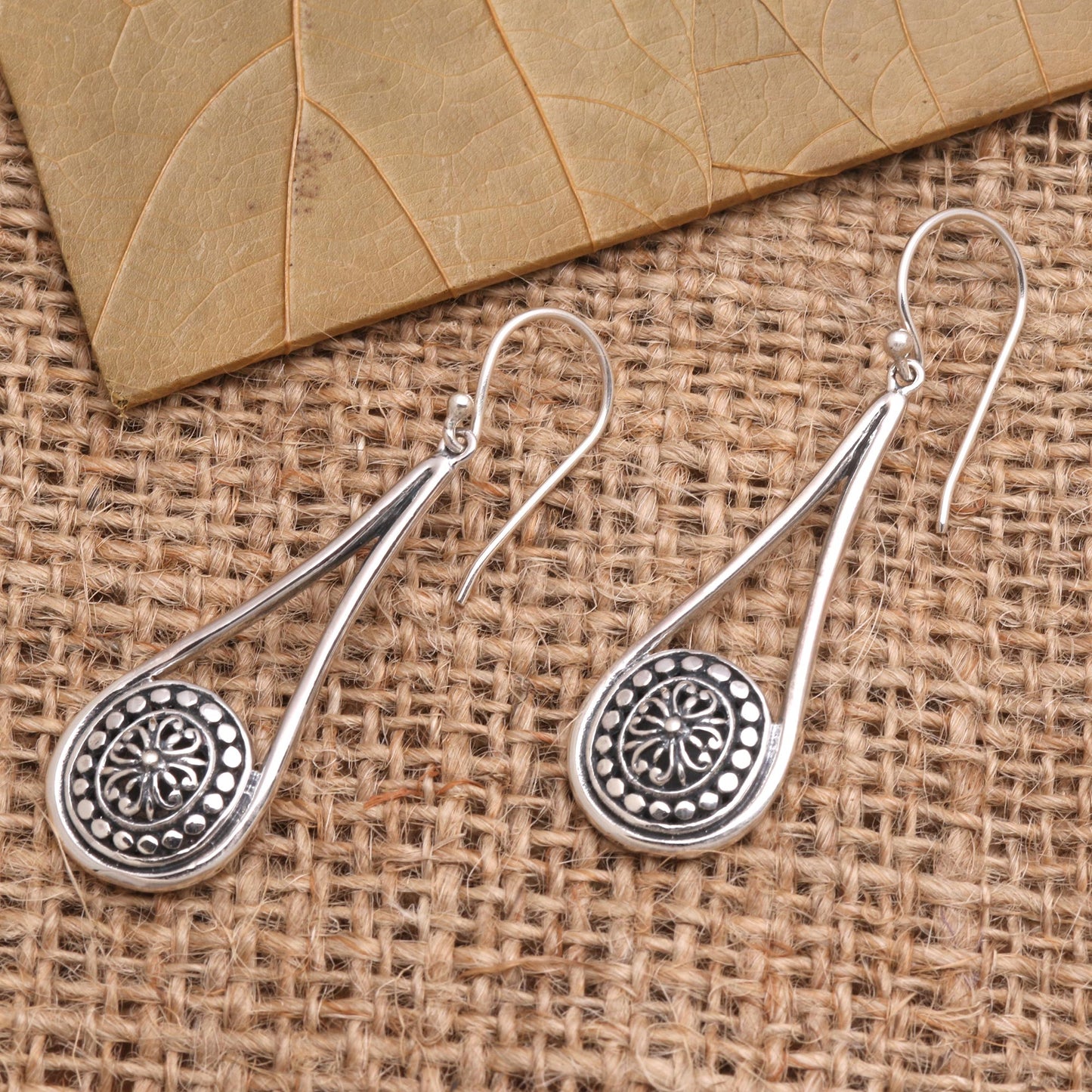 Bali Jawan Balinese Style Sterling Silver Dangle Earrings