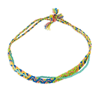 Solola Spring Spring Colors Cotton Macrame Bracelet with Beads