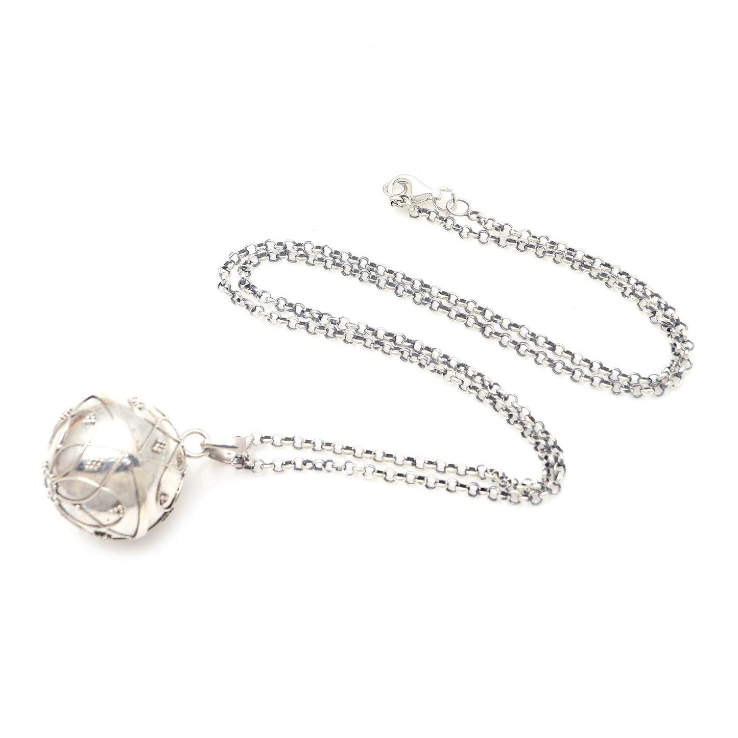 Angel Call Balinese Sterling Silver Harmony Ball Necklace 20 Inch Chain