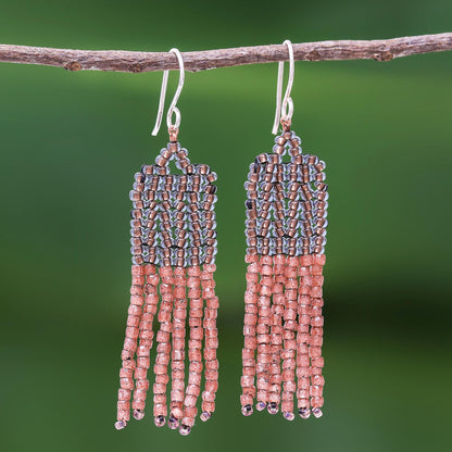 Chao Phraya Tassels Bohemian Beaded Tassel Dangle Earrings from Thailand