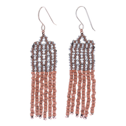 Chao Phraya Tassels Bohemian Beaded Tassel Dangle Earrings from Thailand