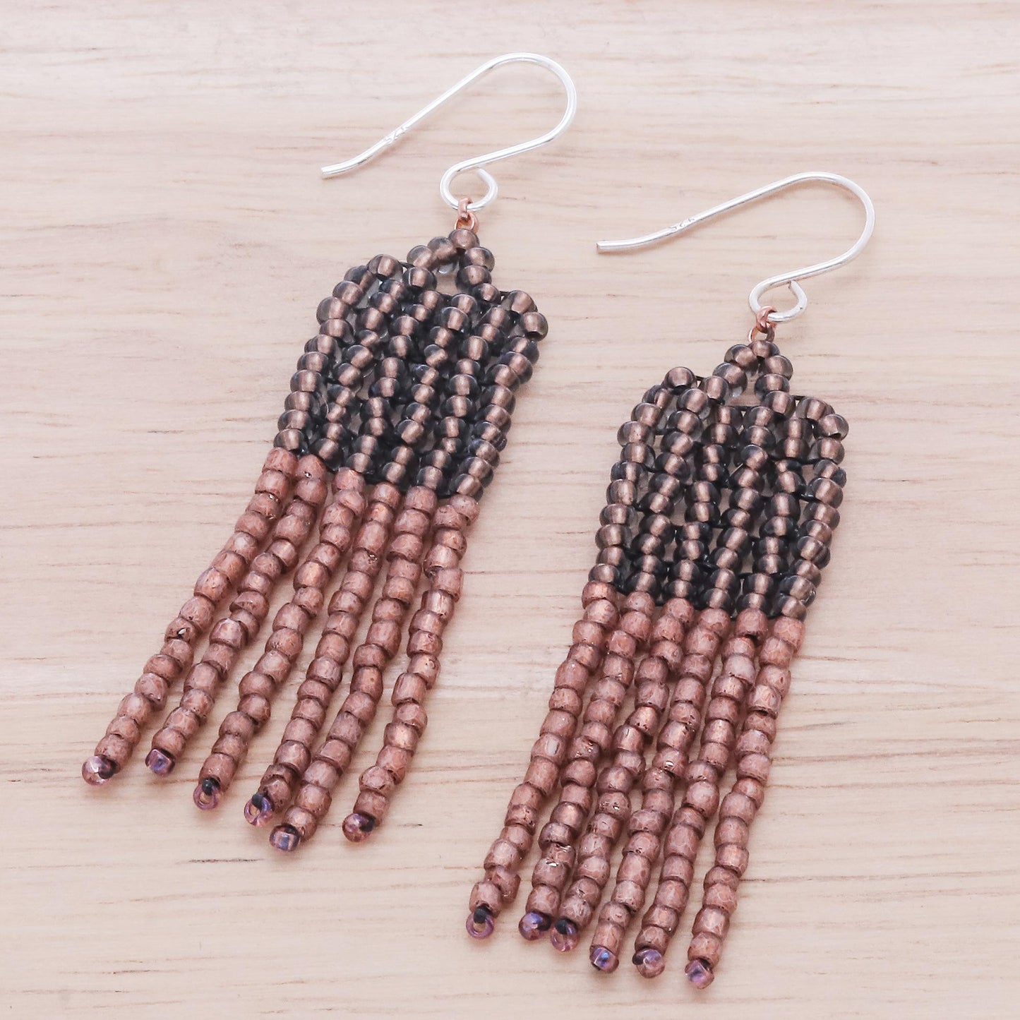 Chao Phraya Tassels Bohemian Beaded Tassel Dangle Earrings from Thailand