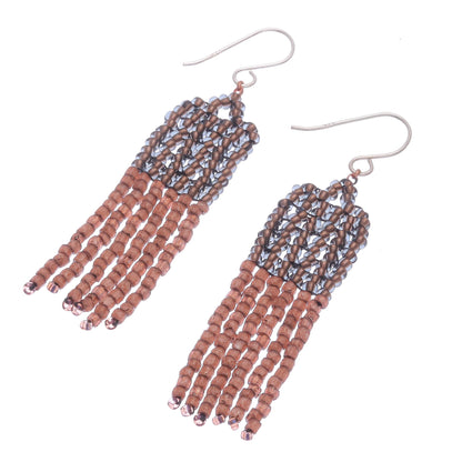 Chao Phraya Tassels Bohemian Beaded Tassel Dangle Earrings from Thailand