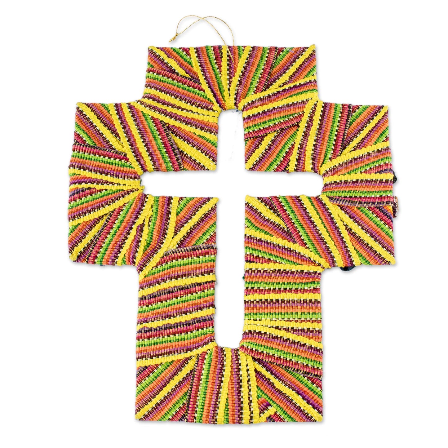 Keep the Faith Handmade Guatemalan Worry Doll Cross for Wall Display