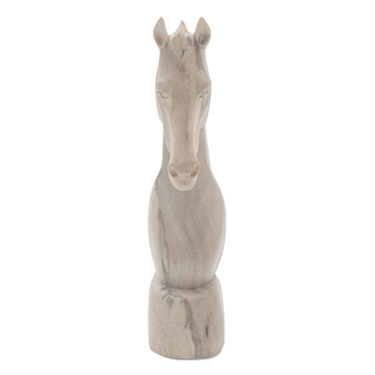 Proud Horse Hand Carved Hibiscus Wood Horse Head Sculpture