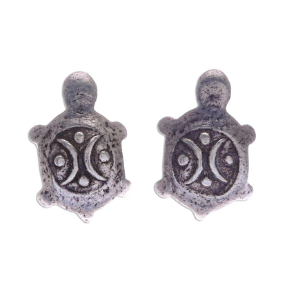 Thai Turtles Cute 950 Silver Turtle Stud Earrings