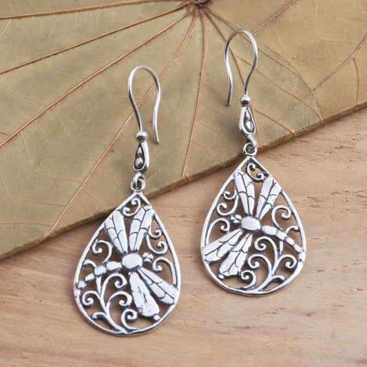 Dragonfly Breeze Dragonfly Sterling Silver Earrings from Bali