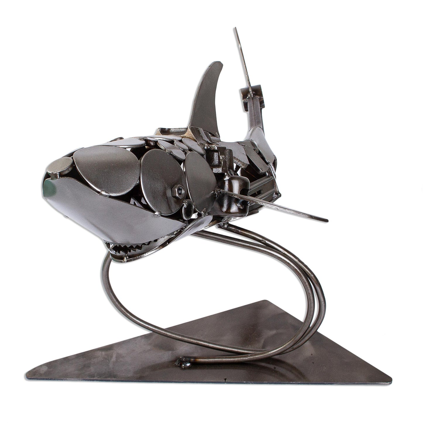 Rustic Shark Original Recycled Auto Parts Sculpture of Shark