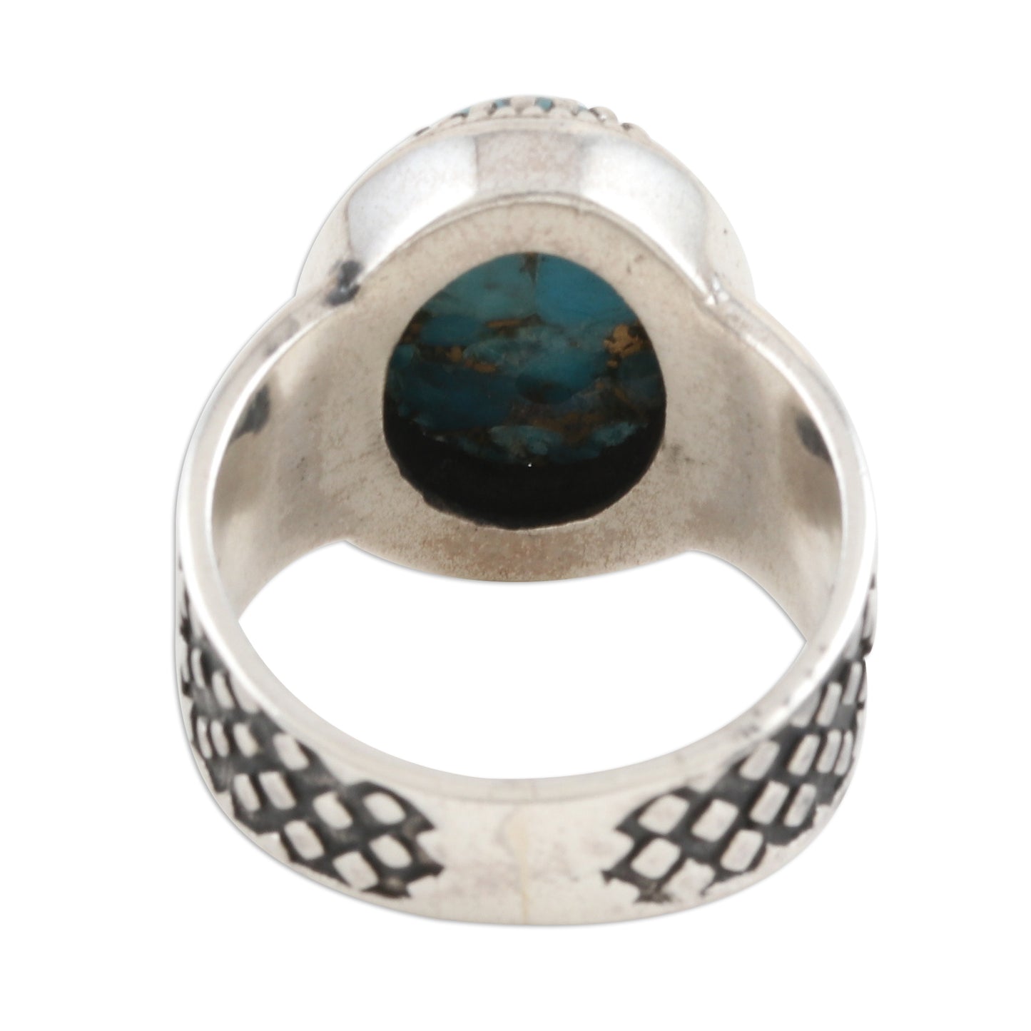 Majestic Allure Composite Turquoise and Sterling Silver Men's Ring