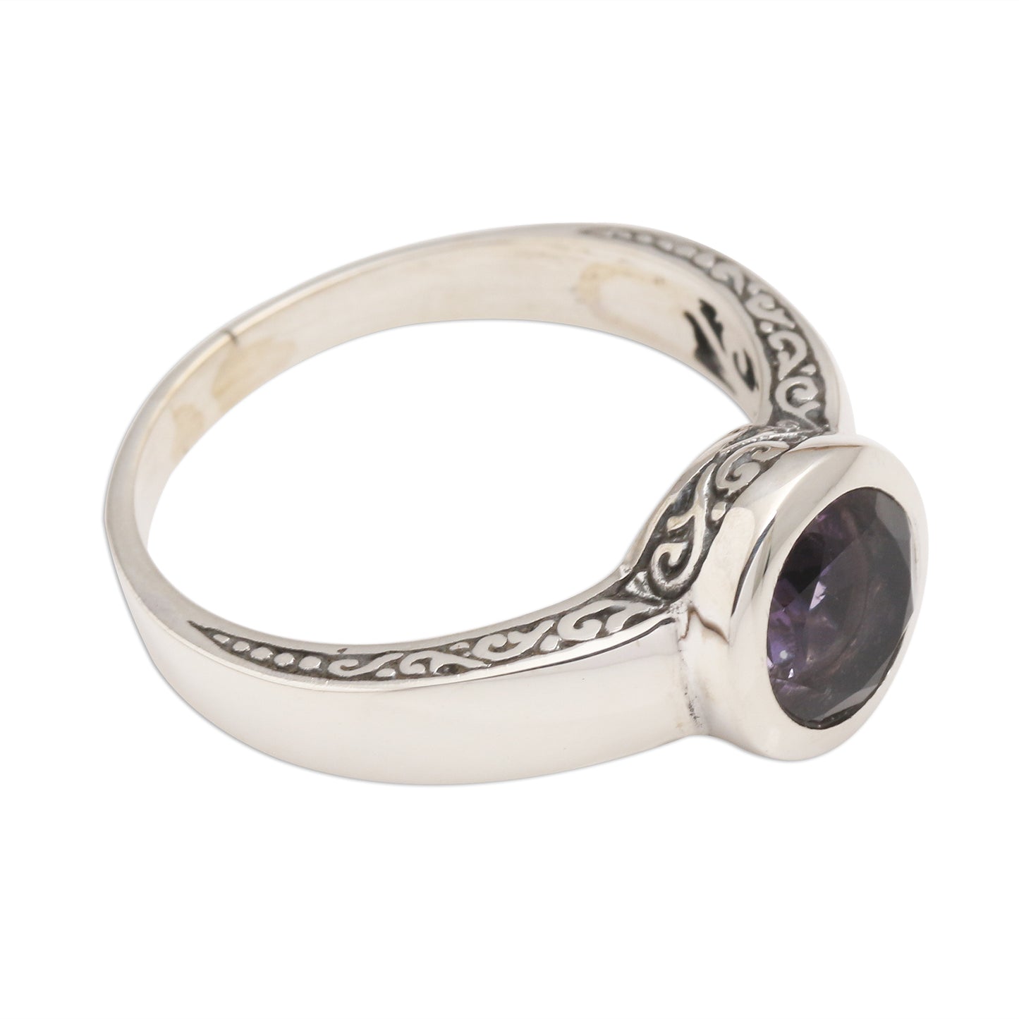 The Life Within Amethyst Solitaire Sterling Silver Ring