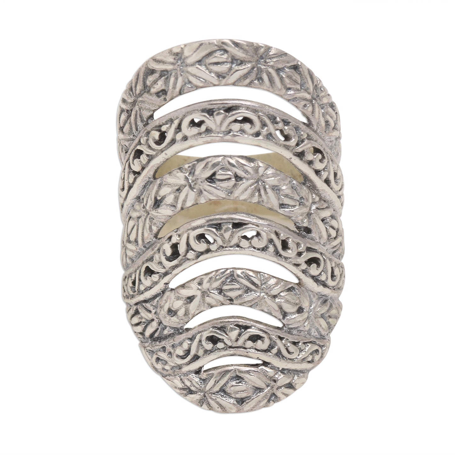 Alluring Layers Seven Layer Sterling Silver Cocktail Ring