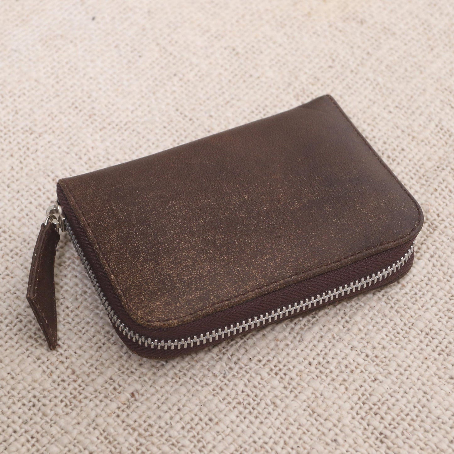 Coffee Simplicity Distressed Brown Leather Wallet from Bali