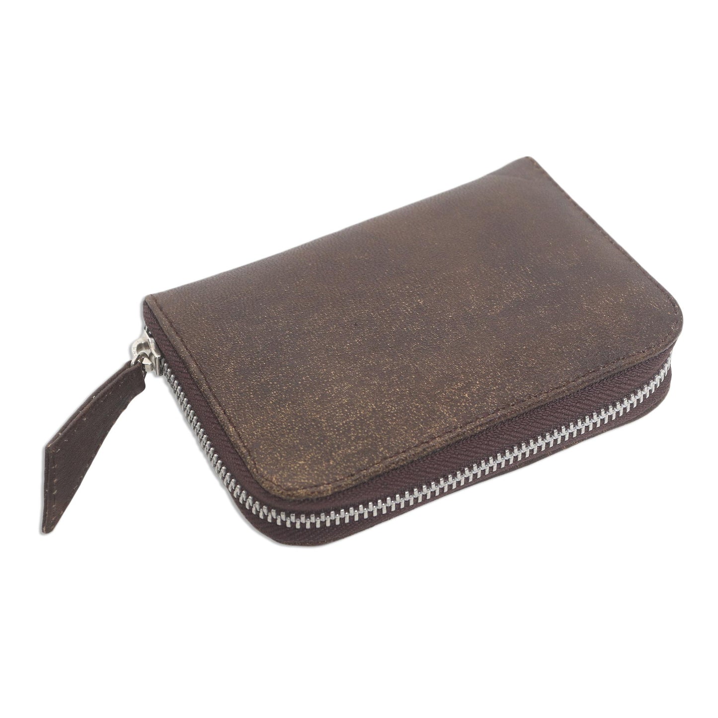 Coffee Simplicity Distressed Brown Leather Wallet from Bali