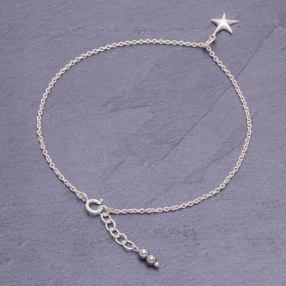 Sea Starfish Sterling Silver Starfish Hematite Ankle Bracelet