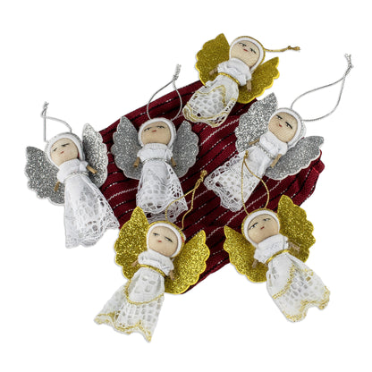 Lacy Angels Handmade Angel Ornaments from Guatemala (Set of 6)