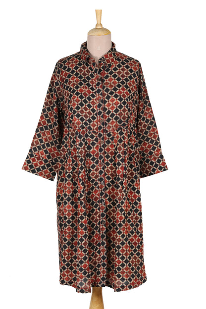 Creative Fusion Dropped-Waist Viscose Print Shirtdress