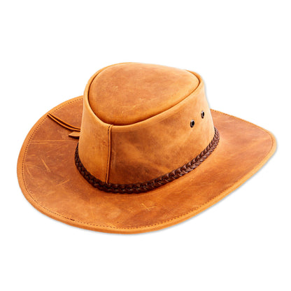 Cattleman Ranger Golden Tan Men's Leather Hat