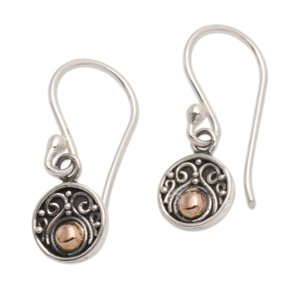 Delicate Balance Gold Accented Sterling Silver Dangle Earrings