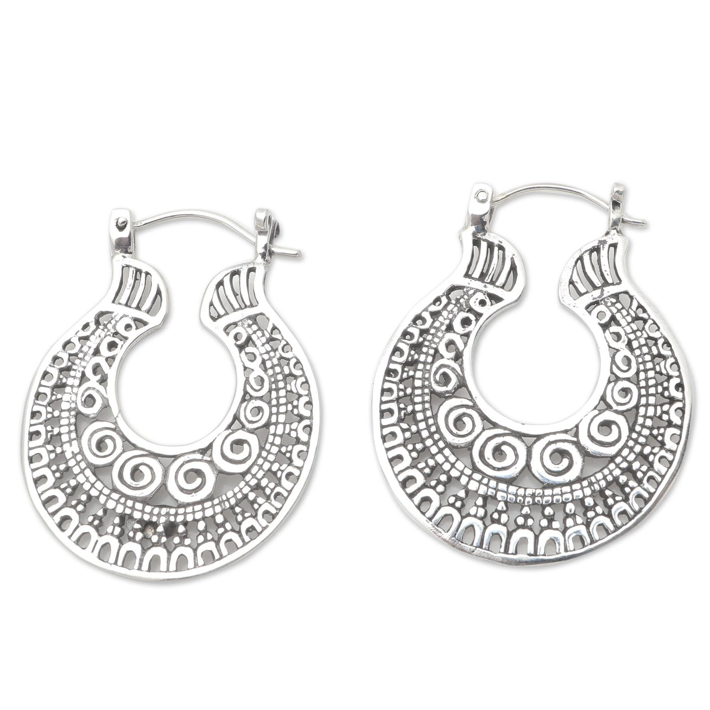 Making Waves Balinese Sterling Silver Hoop Earrings