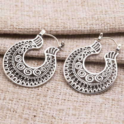 Making Waves Balinese Sterling Silver Hoop Earrings