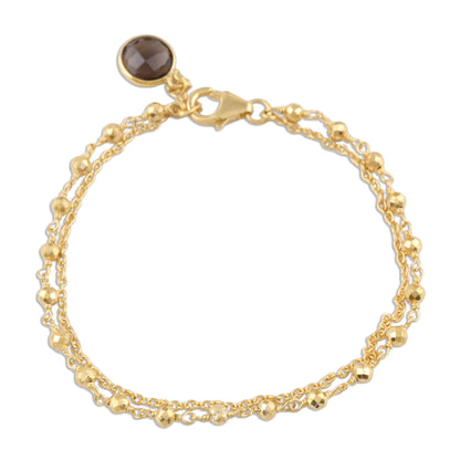 Golden Power 18k Gold Plated Beaded Charm Bracelet