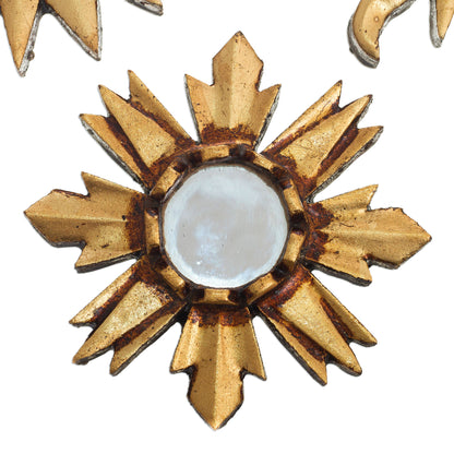 Ancient Suns in Bronze Mirrored Wall Accents with Sun Shapes (Set of 3)