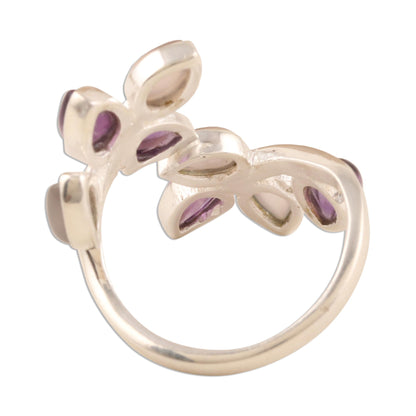 Leafy Glory Gemstone Cocktail Ring in Sterling Silver