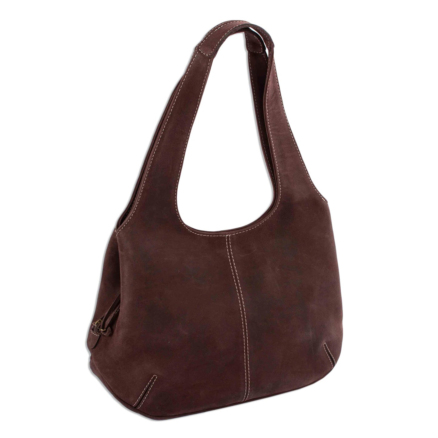 Urban Coffee Coffee Brown Leather Hobo Bag from Mexico