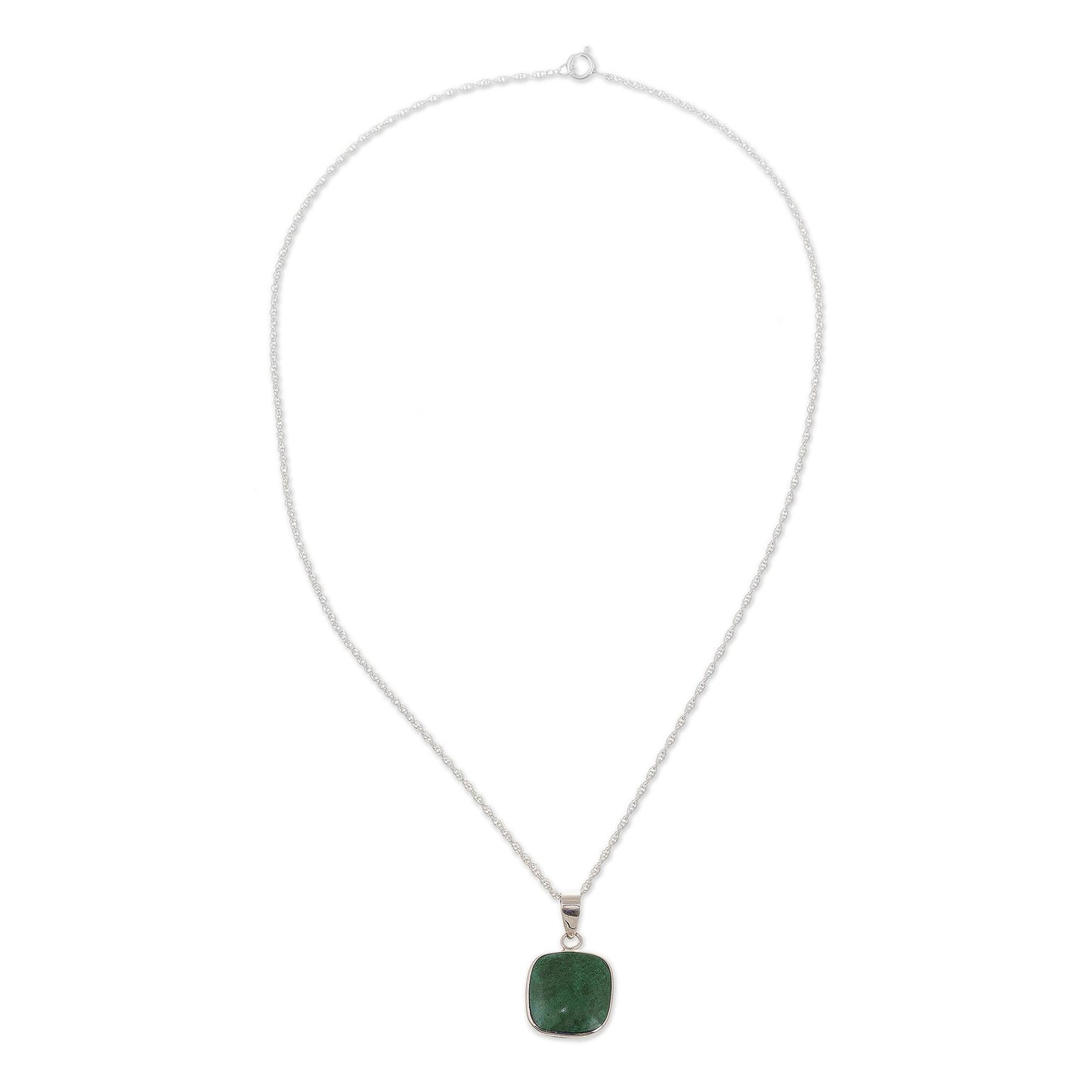 Window Chrysocolla and Sterling Silver Pendant Necklace