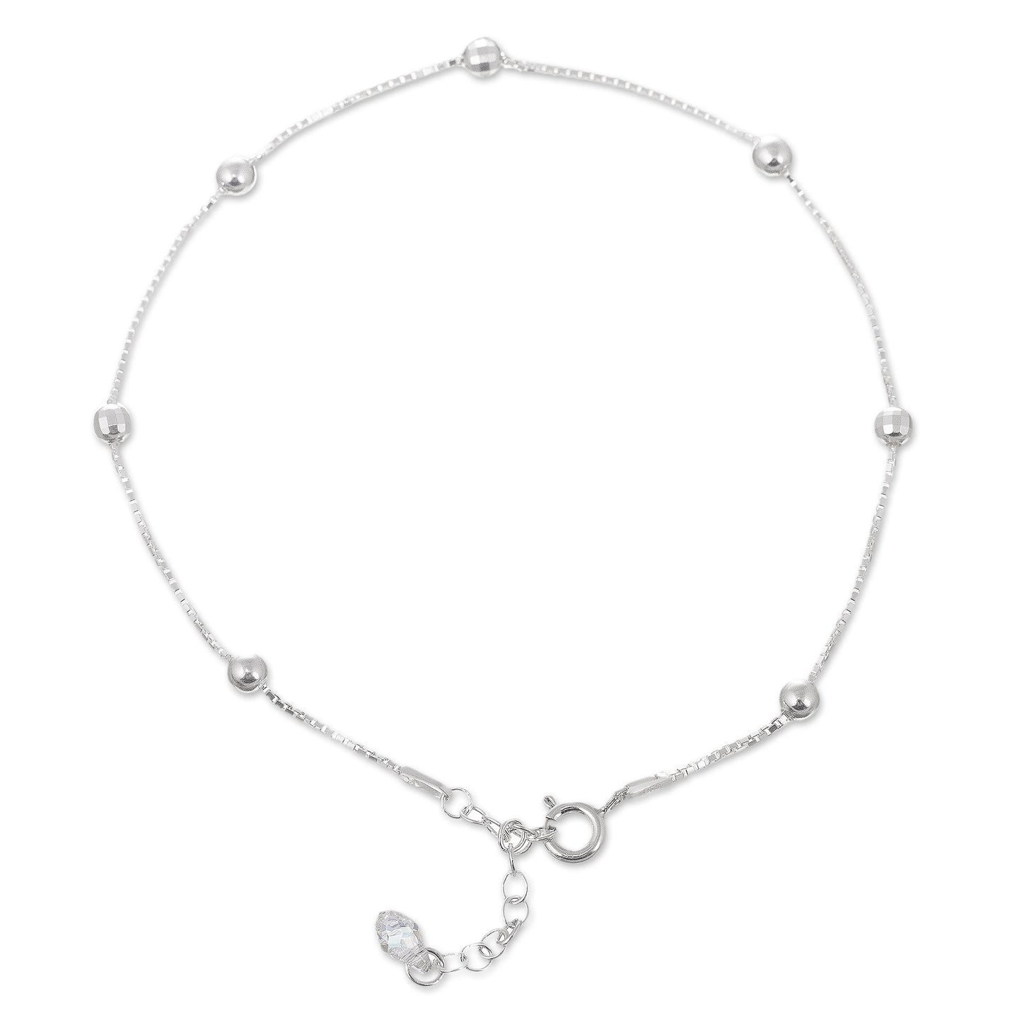 Station to Station Sterling Silver Station Anklet