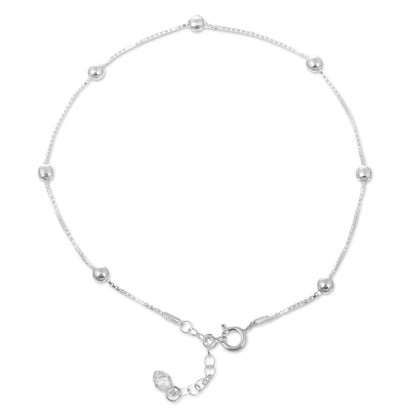 Station to Station Sterling Silver Station Anklet