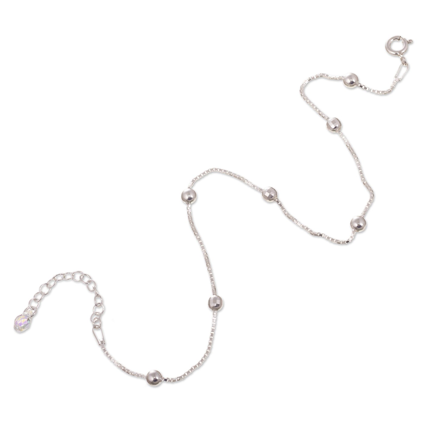 Station to Station Sterling Silver Station Anklet