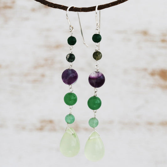 Balance and Clarity Sterling Silver and Multi-Gemstone Earrings