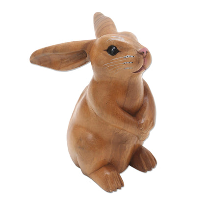 Adorable Rabbit in Brown Handmade Brown Bunny Sculpture