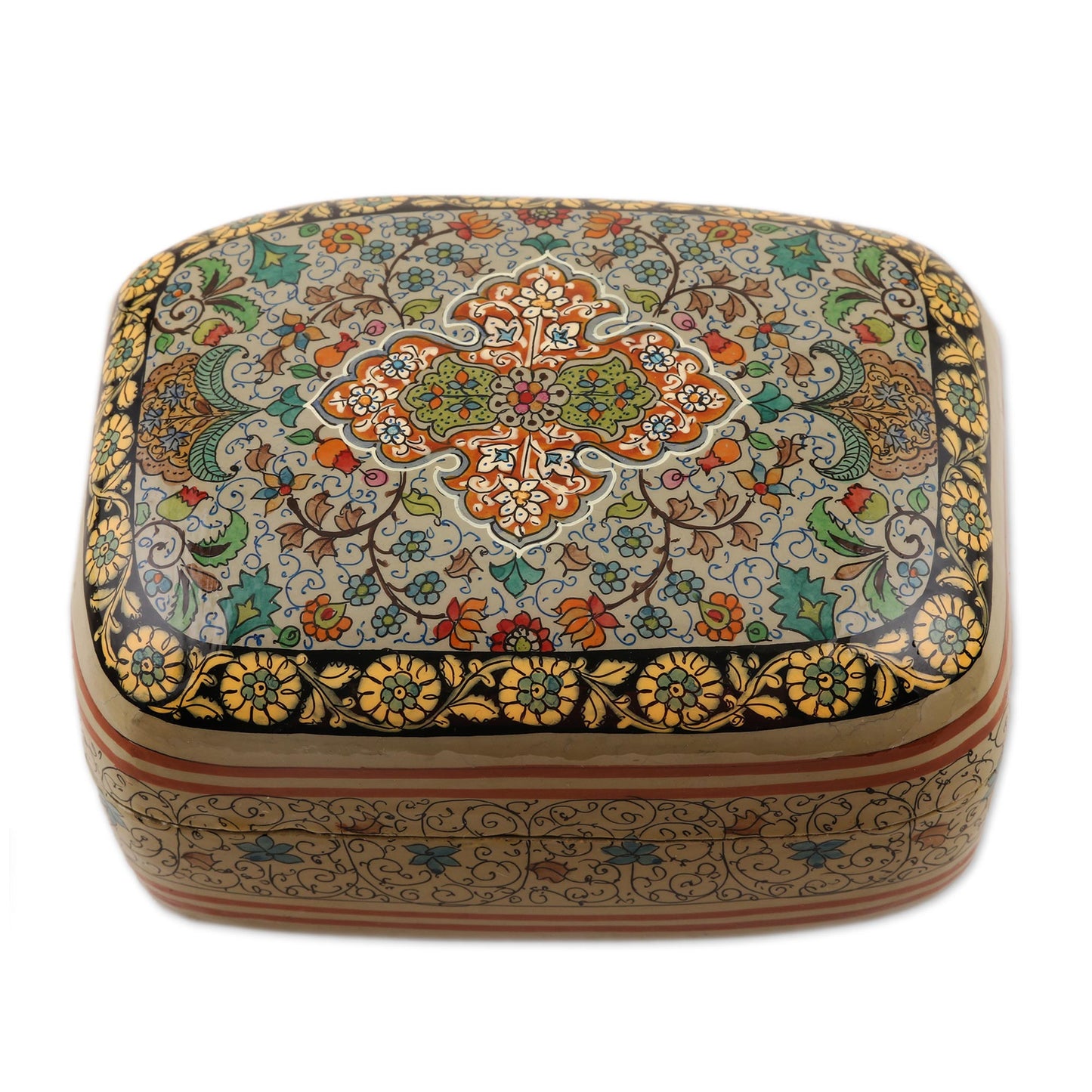 Royal Persia Handmade Papier Mache Persian Motif Jewelry Box