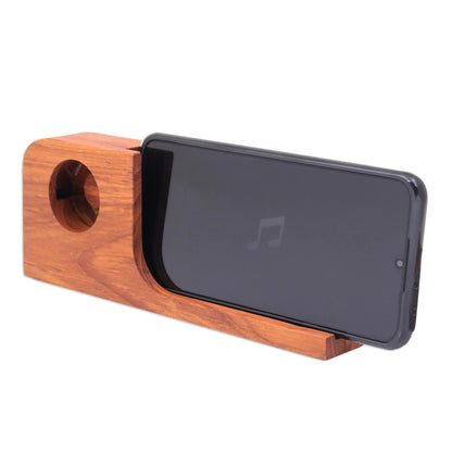 Cool Sound Hand Crafted Teak Wood Smartphone Speaker