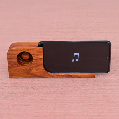 Cool Sound Hand Crafted Teak Wood Smartphone Speaker