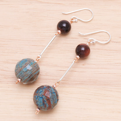 Earthly Love Jasper and Tiger's Eye Dangle Earrings