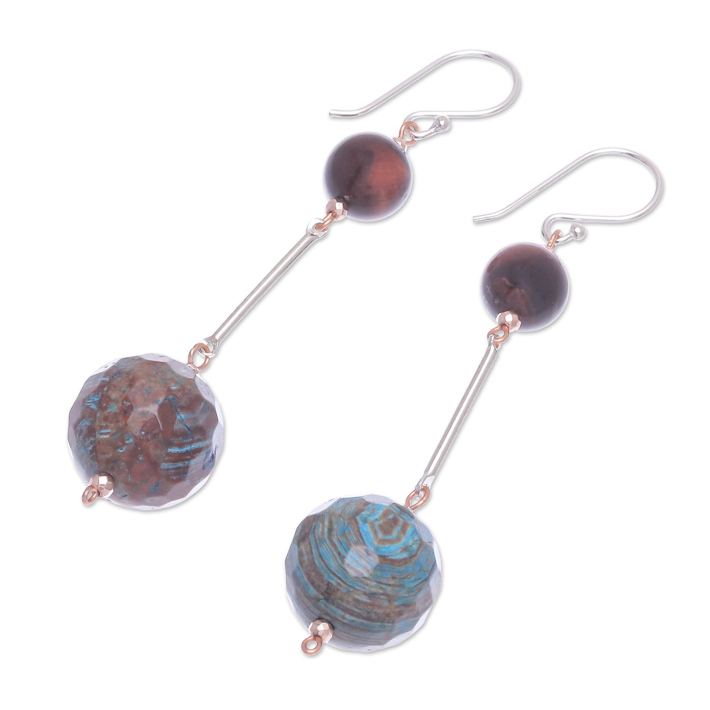 Earthly Love Jasper and Tiger's Eye Dangle Earrings