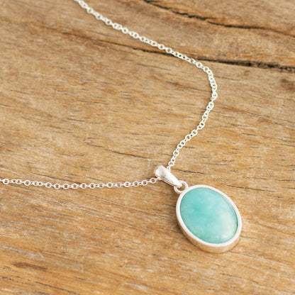 Naturally Beautiful Natural Andean Opal Pendant Necklace