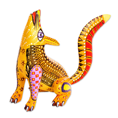 Wild Wolf Hand Painted Wood Wolf Alebrije