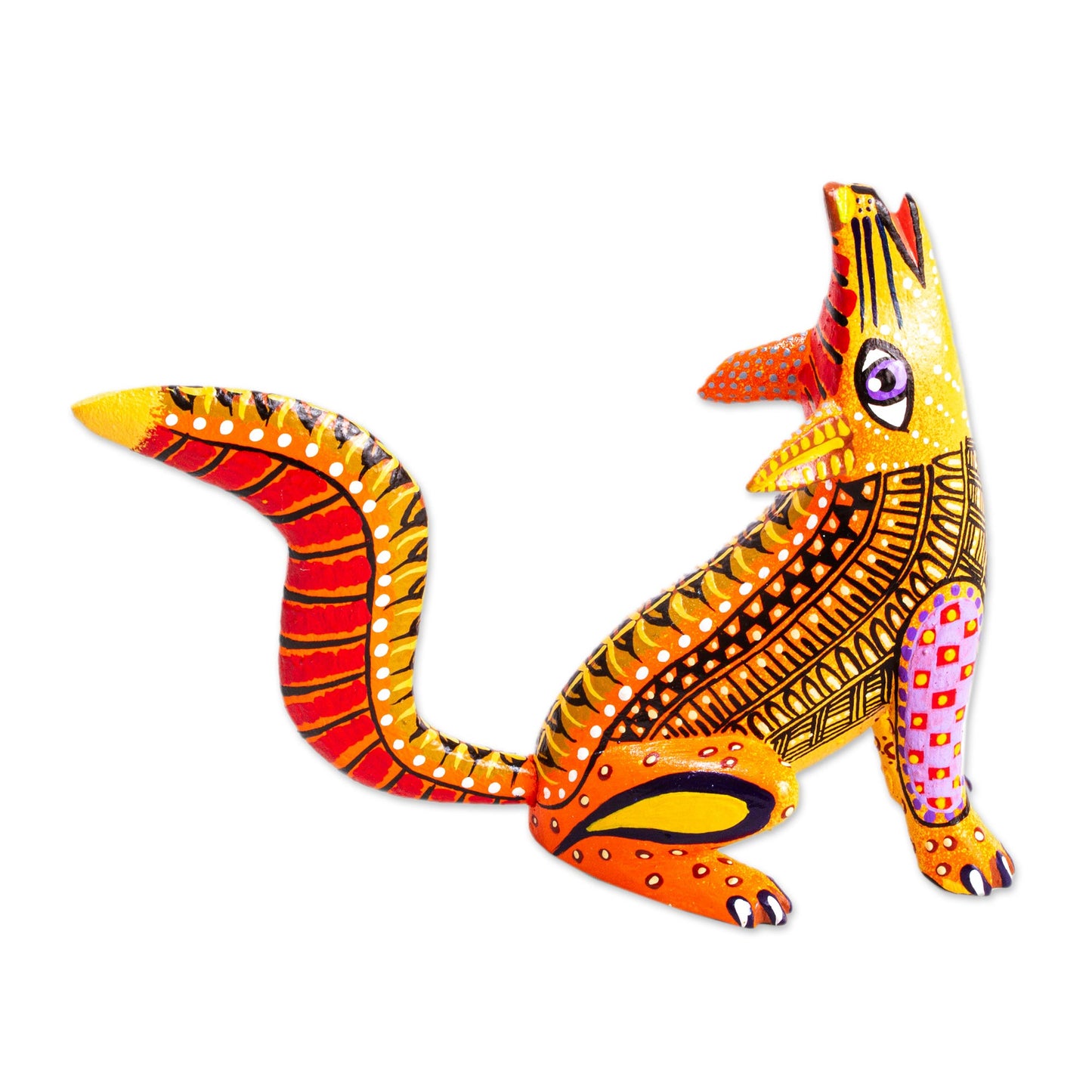 Wild Wolf Hand Painted Wood Wolf Alebrije