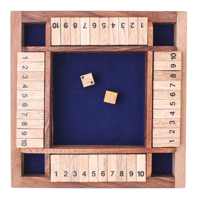 Shut The Box Handcrafted Rain Tree Wood Shut the Box Game from Thailand