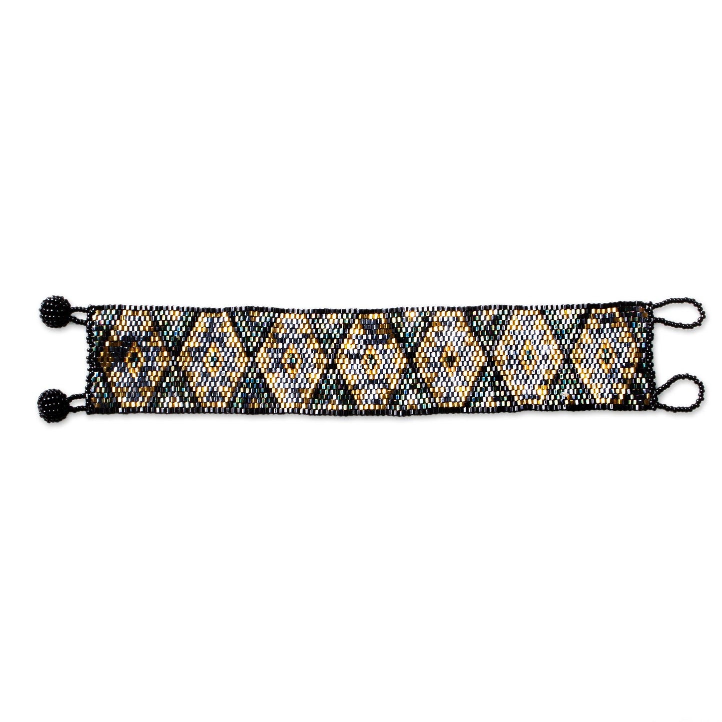 Blessed Rain and Protection Huichol Blessing Sage Green & Iridescent Grey Bead Bracelet