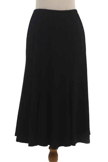 Ardor Artisan Crafted Black Modal Knee-Length Skirt