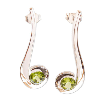 Embrace Contemporary Peridot Drop Earrings