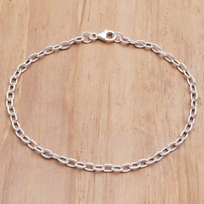 For Your Birthday Hand Made Sterling Silver Chain Bracelet from Bali