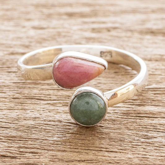 Now and Then Rhodonite and Jade Ring